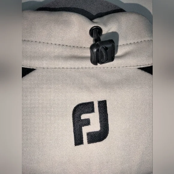 FootJoy (Size XL) Men's Black & Cream Water Resistant LS Full Zip Golf Jacket